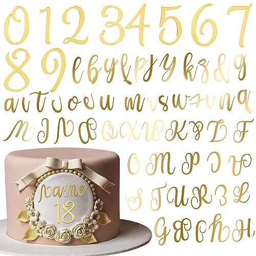 64 Stück Buchstaben Deko Buchstaben für Torte Buchstaben Gold Tortendeko Gold Personalisierte Geburtstagstorte Dekorationen für Geburtstag Party Hochzeit von Dbuwqips