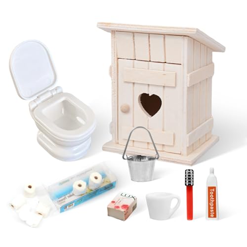 8 Stück Miniatur Toilettenhäuschen Miniatur Deko Badezimmer Puppenhaus Zubehör Wichtel Zubehör Miniatur Zubehör Mini Liegestuhl Deko Klein Miniatur Garten Strandkorb Deko Miniatur Möbel Miniaturen von Dbuwqips