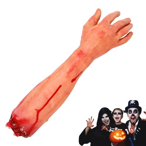 Abgetrennter Körperteil gefälschter Arm, Halloween Realistic Scary Vinyl Decorative Abgetrennte gefälschte Hand, Halloween -Requisitendekorationen für Haunted House Party Trick, zufällige Seite von Dbvnnsy