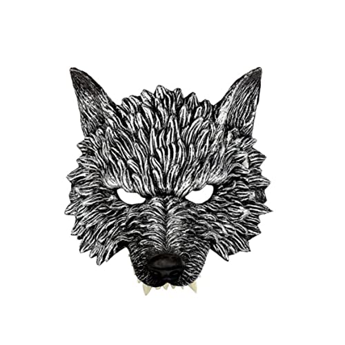 Dbvnnsy Halloween Therian Maske Wolf Maske, Werwolf Halb Wolf Maske, 3D Halloween Werwolf Maske Wolf Halloween Maske Halloween Head Requent für Masquerade Cosplay Requisiten Halloween Partyzubehör von Dbvnnsy