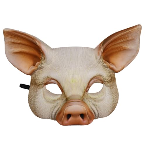 Dbvnnsy Unisex Halloween -Maske, Neuheit halbe Gesichtsschweinelemas von Dbvnnsy