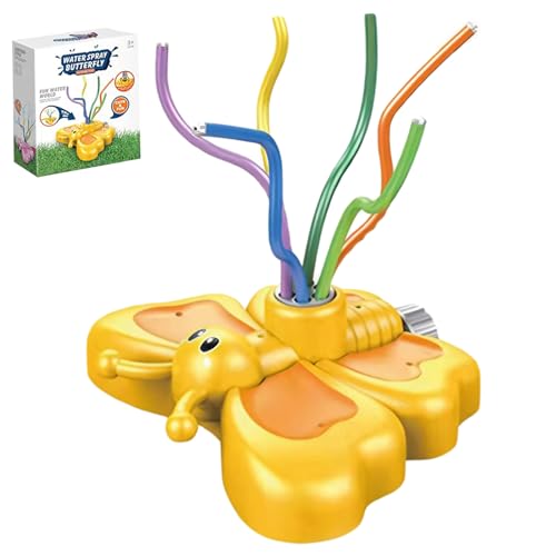 Wassersprinkler Kinder Gartenspielzeug, Schmetterling Sprinkler Wasserspielzeug für Kinder im Freien, 360 ° Rotatable ＆ Verstellbar von Dbvnnsy