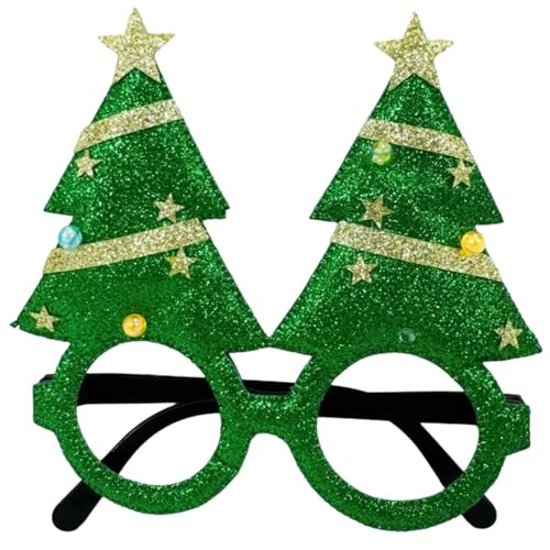 Dcaknri Einzigartige Urlaubsbrille für Weihnachtsfeiern, lustige Cartoon-Weihnachtsmann-Brille, Rahmen, Urlaub, Party, Kostüm, Brillen, Requisiten von Dcaknri