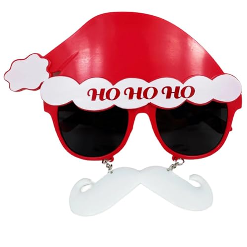 Dcaknri Einzigartige Urlaubsbrille für Weihnachtsfeiern, lustige Cartoon-Weihnachtsmann-Brille, Rahmen, Urlaub, Party, Kostüm, Brillen, Requisiten von Dcaknri