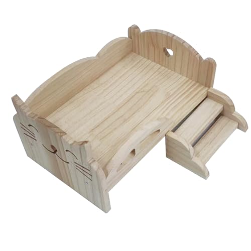 Dcluluwe Spielbett Aus für Puppen Universelles Holzbett Holzpuppe DIY Mini-Spielbett für Puppen Kindertagsgeschenk (Kätzchen) von Dcluluwe