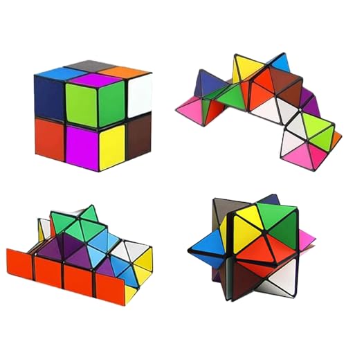 2 in 1 Zauberwürfel Infinity, Zauberwürfel,Mehrfarbig Zauberwürfel Set,für Kinder und Erwachsene, Haltbarer Puzzlewürfel für Kinder und Erwachsene von Dcszgzw