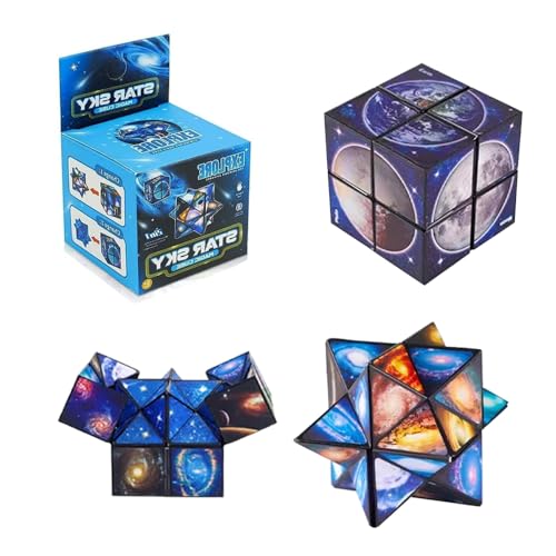 Sternenwürfel Zauberwürfel,2 in 1 Zauberwürfel,Würfel Star Cube Magic Cube Set,Entspannendes Spielzeug, Lernspiel Geschenke von Dcszgzw