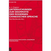 Untersuchungen zur Grammatik der modernen chinesischen Sprache von De Gruyter Oldenbourg