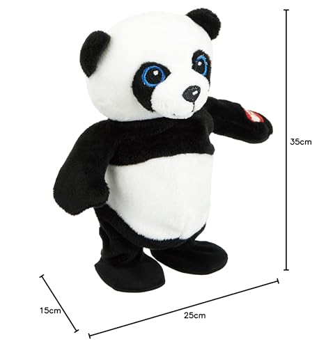 DE. CAR 25161 Peluche Repetix Panda, H20 cm, Schwarz, Weiß von De.Car2