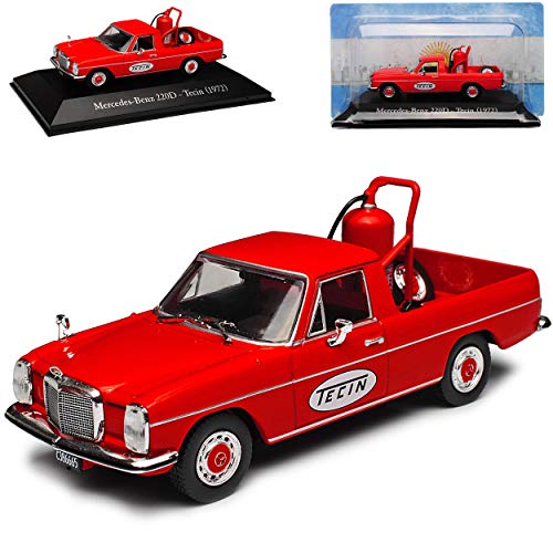 DeAgostini Mercedes-Benz 200 /8 Strich Acht Pick-Up Rot Tecin W114 W115 1967-1976 mit Sockel 1/43 Modell Auto mit individiuellem Wunschkennzeichen von DeAgostini