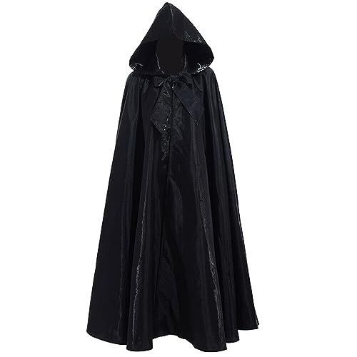 Halloween Kostüm Damen Umhang mit Kapuze - Halloween Kostüm Herren Kapuzenumhang Erwachsene Mittelalter Cape Mantel für Ghostface Vampir Tod Zauberer Hexe Cosplay Maskerade Faschingskostüme Party von DeaAmyGline