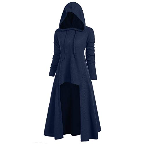 Mittelalter Kleid Damen mit Kapuze - Gothic Kleid Damen Vintage Halloween Kostüm Umhang Cape Strickkleid Robe Kleider Renaissance Viktorianische Mittelalterliches Kleid für Karneval Cosplay von DeaAmyGline