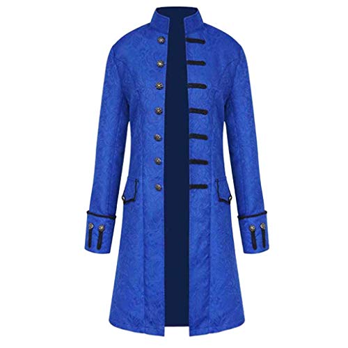 Steampunk Herren Jacke - Gothic Frack Herren Mantel Gehrock Mittelalter Viktorianische Mäntel Uniform Lange Smoking für Männer Halloween Kostüm Karneval Fasching Party Cosplay Punk Kleidung von DeaAmyGline