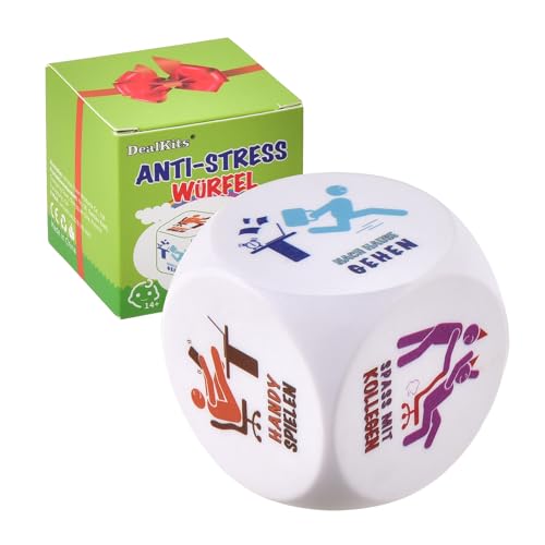 DealKits Büro Anti-Stress Würfel, Bunte Stresswürfel zum Stressabbau mit 6 Lustigen Aktionen, Witziges Anti-Stress Spielzeug Abschiedsgeschenk Kollegen Geschenk Mit Geschenkbox Für Mitarbeiter von DealKits