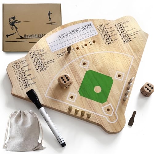 Deartisan Baseball-Brettspiel, Eichenholz-Freizeitspiel für alle Altersgruppen, Sport, Holz-Kampf-Tischspiel für Familienfeier, Urlaub, Kaffee, Reisezeit, Spielbrett (Modell Y) von Deartisan