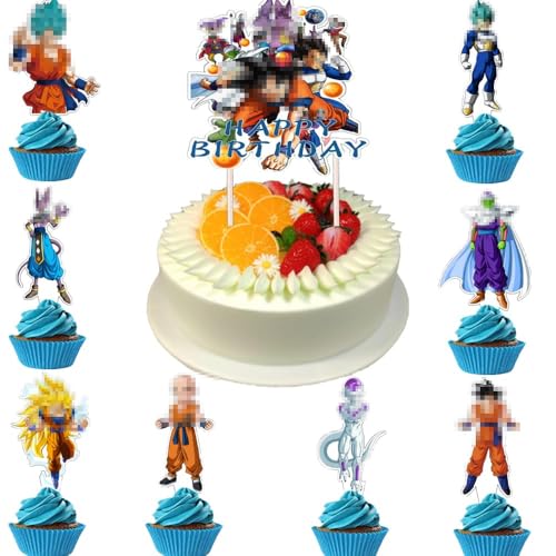 DecPty Dekorationen Kuchendekoration Cupcake Toppers Happy Birthday Tortendeko Deko Geburtstag Cupcake Toppers Set Kuchen Dekoration Junge Cake Topper für Kinde (Q) von DecPtyTa