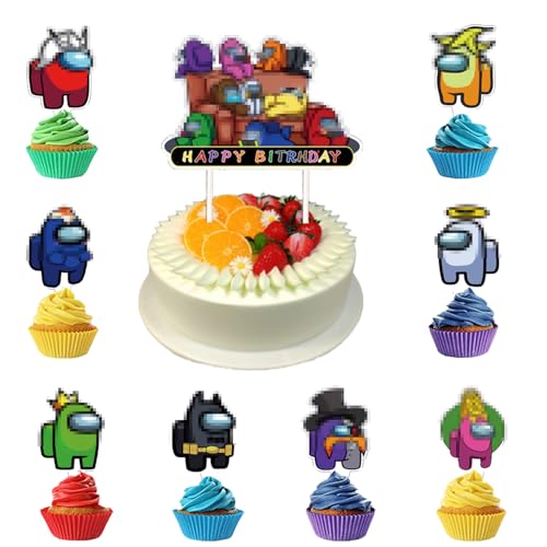 Dekorationen Kuchendekoration Cupcake Toppers Tortendeko Deko Geburtstag Cupcake Toppers Set Kuchen Dekoration Junge Cake Topper für Kinder (J) von DecPtyTa