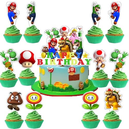 Dekorationen Kuchendekoration Cupcake Toppers Tortendeko Deko Geburtstag Cupcake Toppers Set Kuchen Dekoration Junge Cake Topper für Kinder (K) von DecPtyTa