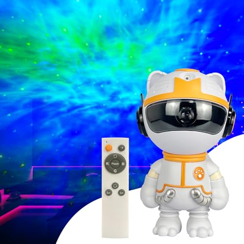 Dechoga Nachtlicht Projektor Kinder, 360° Rotation Galaxy Projector, LED-Sternenlicht Projektor Nachtlicht mit Fernbedienung, Sternenprojektor Kinder, Nachtlichter und Neujahrsgeschenk (Weiß) von Dechoga