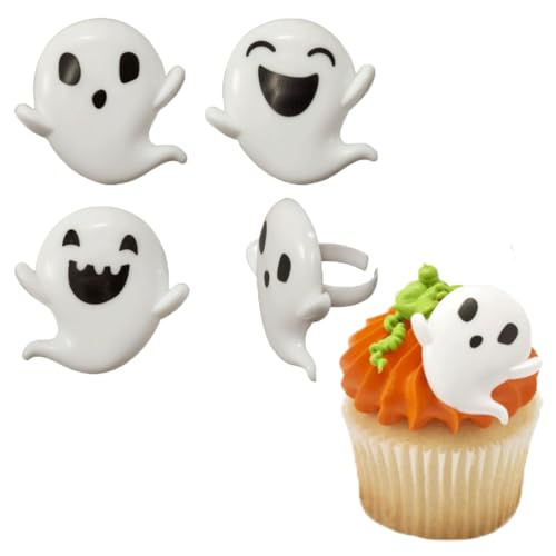 Halloween-Partygeschenke, Geister-Cupcake-Ringe, Kuchendekorationen – 24 Stück von DecoPac