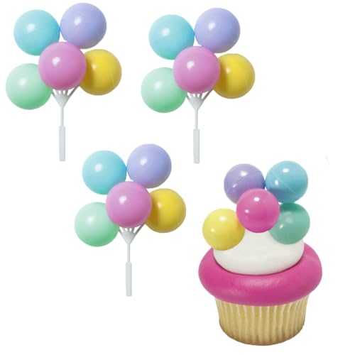 Pastell Ballon Cluster Kuchen Cupcake Dekorationen Topper - 3 Stück von DecoPac