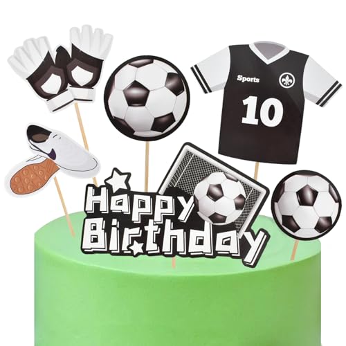 6 FußballTortenaufsätze Sport Fußball Thema Geburtstag Party Babyparty Kuchen Dekorationen Kinder Jungen Männer Geburtstag Party Gastgeschenke von DecorDwell