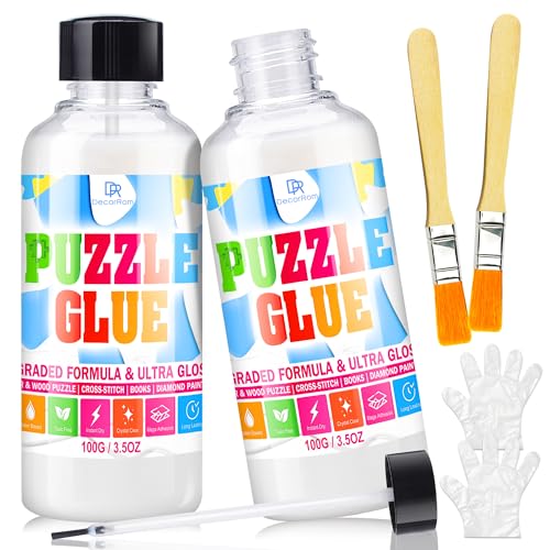 Puzzle Kleber Transparent 200ml, Schnelltrocknend mit Applikator, für Bis Zu 5000 Teile, Ungiftig, Ideal für Puzzlekleber Aufbewahrung & Hohe Qualität Zubehör Ohne Rückstände Für Aufhängen Einfach Puzzle Kleber Transparent 200ml, Schnelltrocknend mit Applikator, für Bis Zu 5000 Teile, Ungiftig, Ideal für Puzzlekleber Aufbewahrung & Hohe Qualität Zubehör Ohne Rückstände Für Aufhängen Einfach von DecorRom
