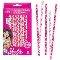 Barbie Papiertrinkhalme, 80er Pack, 21cm von Decora