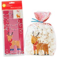 Rentier-Weihnachtsbeutel im 20er Pack mit Verschlussdrähten von Decora