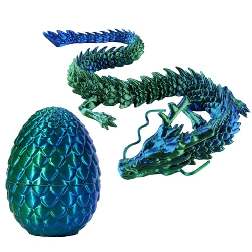 Gedrucktes Drachenei - Gedruckter Drache Im Ei | Printed Dragon In Egg | Voll Beweglicher Drache Kristalldrache Mit Drachenei | Drachen Spielzeug | Überraschung Easter Dracheneier Wohnkultur von Decorhome