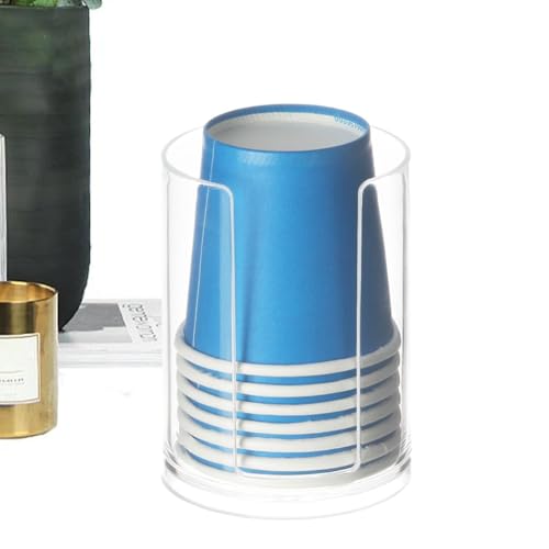 Decorhome Becherspender – Automatischer Mundwasser-Becherhalter | Acryl-Becherspender, Wasserkühler, Getränkehalter | Badezimmerbecher-Organizer | Transparente Tassen-Aufbewahrungsbox Für Zuhause | Kl von Decorhome