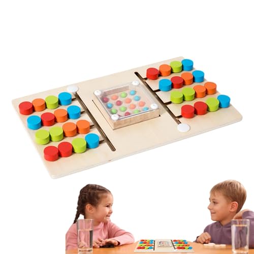 Decorhome Farberkennungsspiel – Spannendes Holztischspiel Für 2 Spieler | Vorschulpädagogisches Spielzeug Für Und Mädchen | Bunte Schüttelperlen Für Lustiges Lernen | Interaktives Desktop-Puzzl von Decorhome