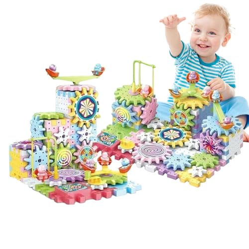 Decorhome Getriebe-Spielzeug Für Kinder – Pädagogisches Getriebe-Block-Spielzeug-Set | Rotierendes Kreatives Konstruktionsspielzeug Für Kinder Ab 3 Jahren | Stem Building Blocks Spielzeugset | Geburts von Decorhome