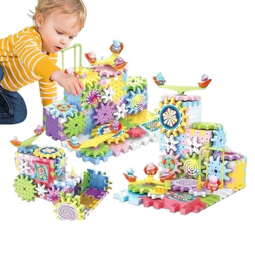 Decorhome Getriebe-Spielzeug Für Kinder – Pädagogisches Getriebe-Block-Spielzeug-Set | Rotierendes Kreatives Konstruktionsspielzeug Für Kinder Ab 3 Jahren | Stem Building Blocks Spielzeugset | Geburts von Decorhome