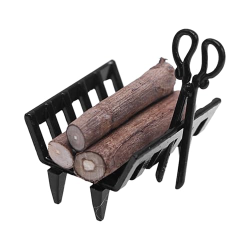 Decorhome Kleines Brennholzregal, Holzhalter | Holz-Aufbewahrungshalter-Dekoration,Miniaturmöbel, Kaminszenen-Dekor für Küche, Esszimmer, Garten von Decorhome