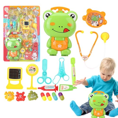 Decorhome -Arzt-Spielset, Kinder-Arzt-Set | Pretend Doctor Kit mit Froschkoffer,Rollenspielset für Kleinkinder von 3 bis 8 Jahren, Arztset mit Stethoskop und anderem Zubehör von Decorhome