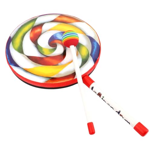 Decorhome Lollipop-Trommel mit Trommelschläger | Handtrommelstock Spielzeugset Schlaginstrument | Langlebiges Vorschulspielzeug, Musikspielzeug zur Hand-Auge-Koordination für Kinder, Mädchen, von Decorhome