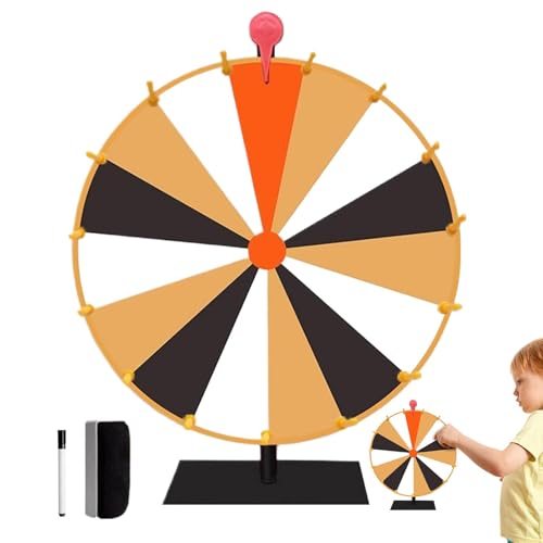 Decorhome Preisrad-Spinner, Drehrad für Preise,Bunter Tisch-Gewinnspinner | Löschbares Tisch-Spinnerrad für Glücksspiel-Karneval und Messe, 10/15 Slots von Decorhome