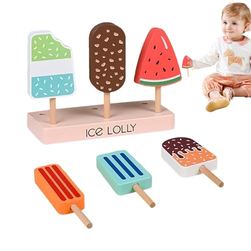 Decorhome Spielen Sie Eiscreme-Set für Kinder, Eisspielzeug für Kinder, Ice Lolly Pop Pretend Play Food Toys, Vorschul-Lernspielzeug für Kinder ab 3 Jahren, Lernspielzeug, Rollenspiel von Decorhome