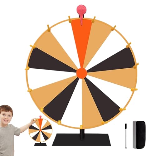 Decorhome Spin-Preisrad, Preisrad-Spinner | Bunter Tisch-Gewinnspinner - Löschbares Tisch-Spinnerrad für Glücksspiel-Karneval und Messe, 10/15 Slots von Decorhome