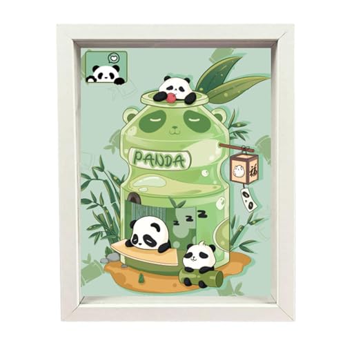 Decorhome Süßes Panda-Puzzle, süßes Tier-Puzzle für Kinder | Handgefertigtes -Kinder-Panda-Puzzle | Niedliche handgefertigte -Panda-Puzzles, Dekoration, kleine Bilderrahmen-Dekoration von Decorhome