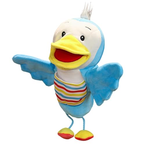 Decorhome Tier-Handpuppe – Plüsch-Cartoon-Ente, Stofftier | Elefantenpuppe Mit Beweglichem Mund | Tragbares Anime-Plüsch-Heimdekorationsspielzeug | Rollenspielpuppe, Entspannendes Umarmungsspielzeug F von Decorhome