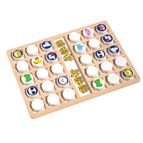 Decorhome Tier-Matching-Spiel – Kreatives Tier-Matching-Brettschach | Niedliches Tier-Merkbrettspielzeug | Lernspiel Aus Holz Für Kinder Ab 3 Jahren | Flip-Schachtraining Für Konzentrationsgedächtnis von Decorhome