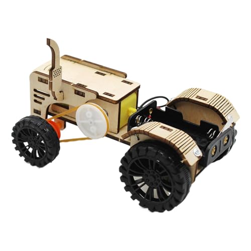 Traktormodell – Mechanischer Traktormodellbausatz Aus Holz | 3D-Traktor-Puzzle Aus Holz | Holzmodelle Zum Bauen Für Erwachsene Und Kinder | Gummibandmotor 2 Geschwindigkeiten | Qian Mercuryy Traktor N von Decorhome