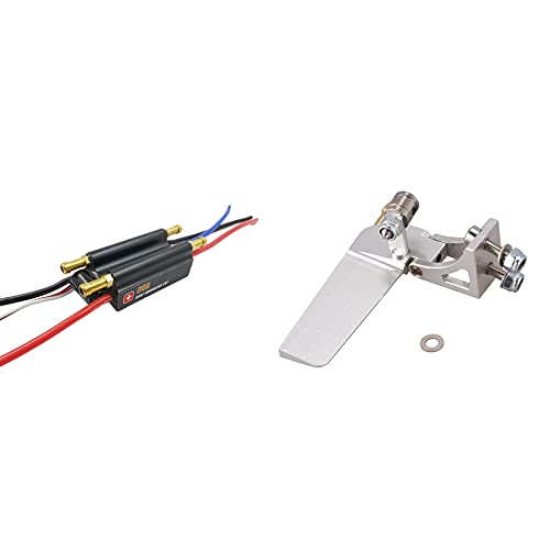 Decqerbe 1 x ferngesteuertes Boot, wasserabsorbierendes Ruder, 52 mm Lenkruder und 1 x bürstenloser Motor, ESC 30 A, bürstenloser ESC von Decqerbe