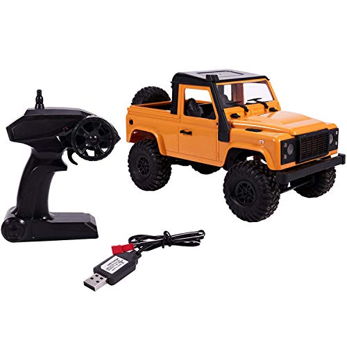 Decqerbe 1:12 MaßStab RC Crawler Auto Montiert Modell RTR Version Auto 2.4G 4WD MN-91K RC Rock Crawler D90 Pickup Fern Bedienung Gelb von Decqerbe