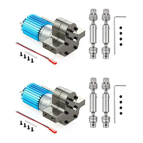 Decqerbe 2X Metall Getriebe Getriebe 370 Motor mit Antriebs Welle Upgrade Zubehör für C14 C24 B24 B36 MN D90 MN99S TI von Decqerbe