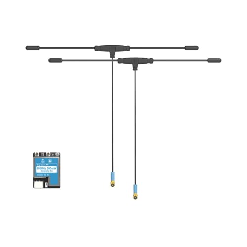 Decqerbe ELRS Diversity-Empfänger ELRS 900 MHz 500 MW Diversity Rx mit 70 mm Doppelantenne für FPV A von Decqerbe