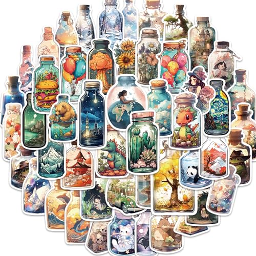 Vintage Sticker Set 50 Stück, Vinyl Welt in Einer Flasche Aesthetic Aufkleber,Wasserfeste Graffiti Sticker Decals für Koffer Laptop Fahrrad Skateboard Motorrad Helm Phone Journal Scrapbooking Vintage Sticker Set 50 Stück, Vinyl Welt in Einer Flasche Aesthetic Aufkleber,Wasserfeste Graffiti Sticker Decals für Koffer Laptop Fahrrad Skateboard Motorrad Helm Phone Journal Scrapbooking von Deen