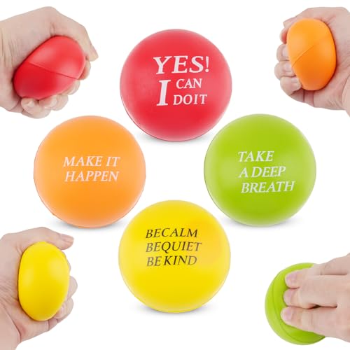 Deepton Stressball, 4 Stück Anti Stress Bälle, Stressball Erwachsene Kinder, Antistressball, Motivierende Stressbälle, Knautschball, Quetschbälle, Stressabbau Bälle für Mitgebsel Kindergeburtstag von Deepton